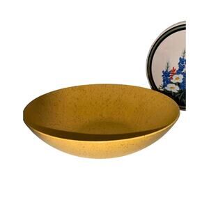 Vintage Texas Ware Melamine Speckled Salad Bowl Mustard Yellow MCM Kitchen